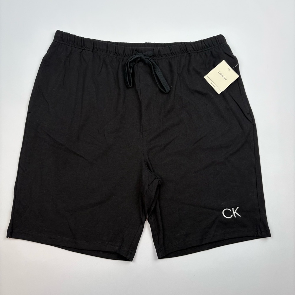 Calvin Klein Black CK Logo Drawcord Men’s Lounge Sleep Wear Shorts